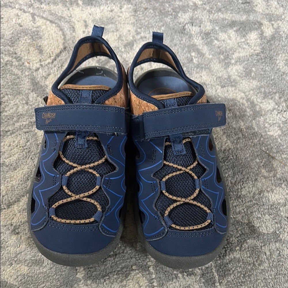 OshKosh B'gosh Blue and Brown Water Shoes with Protective Toe Cap
